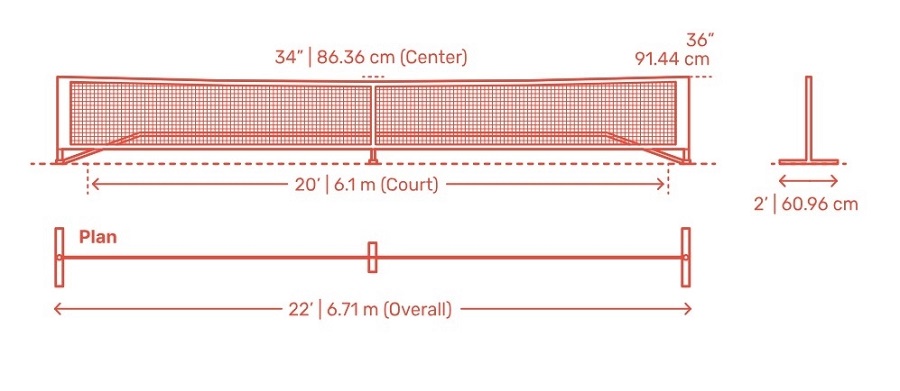 Lưới sân pickleball tiêu chuẩn