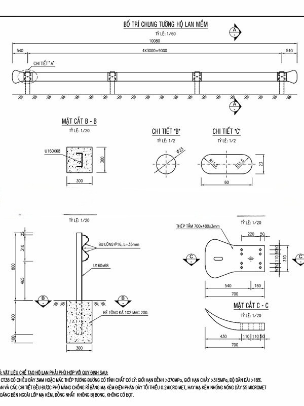 BẢN VẼ BIỆN PHÁP THI CÔNG TÔN SÓNG HỘ LAN – GIẢI PHÁP TOÀN DIỆN CHO AN TOÀN GIAO THÔNG