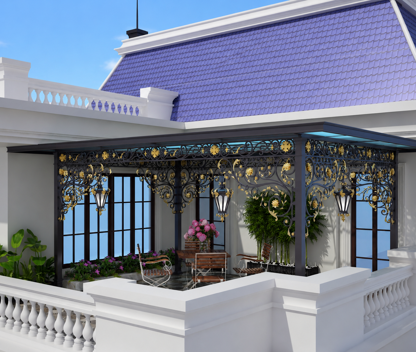 Thiết Kế Mái Canopy Hiện Đại Cho Biệt Thự