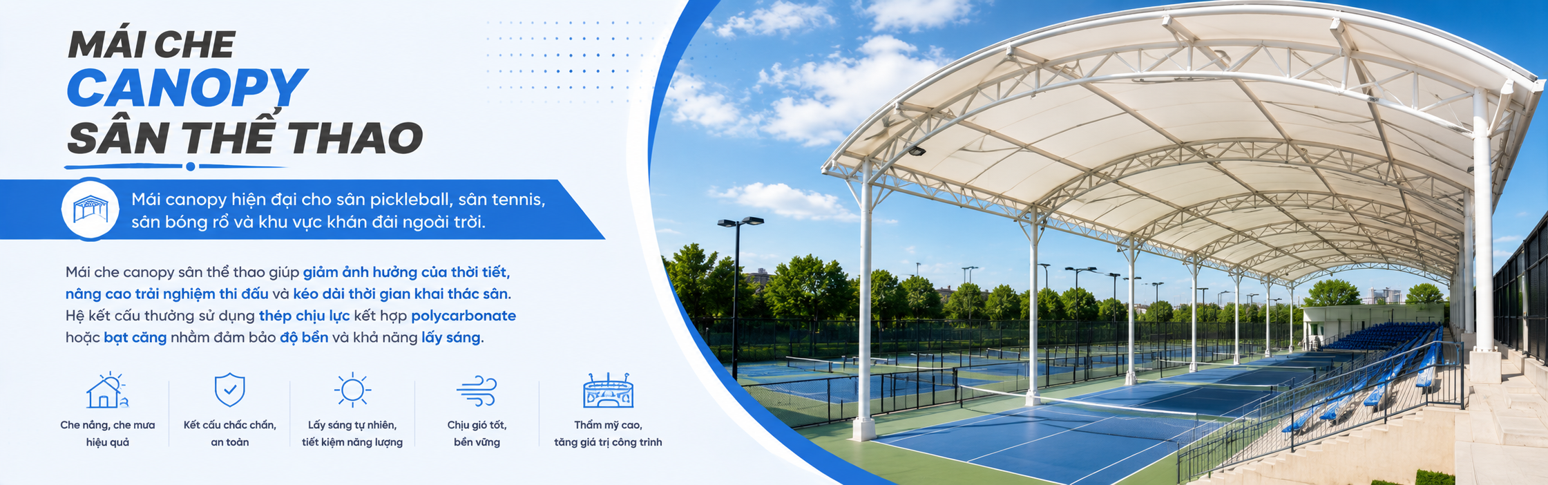 Mái Che Canopy Sân Thể Thao