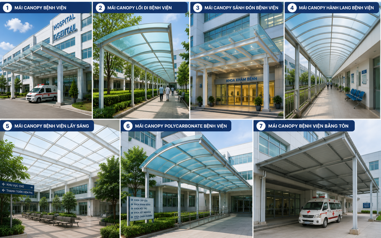 Giải Pháp Mái Canopy Cho Bệnh Viện
