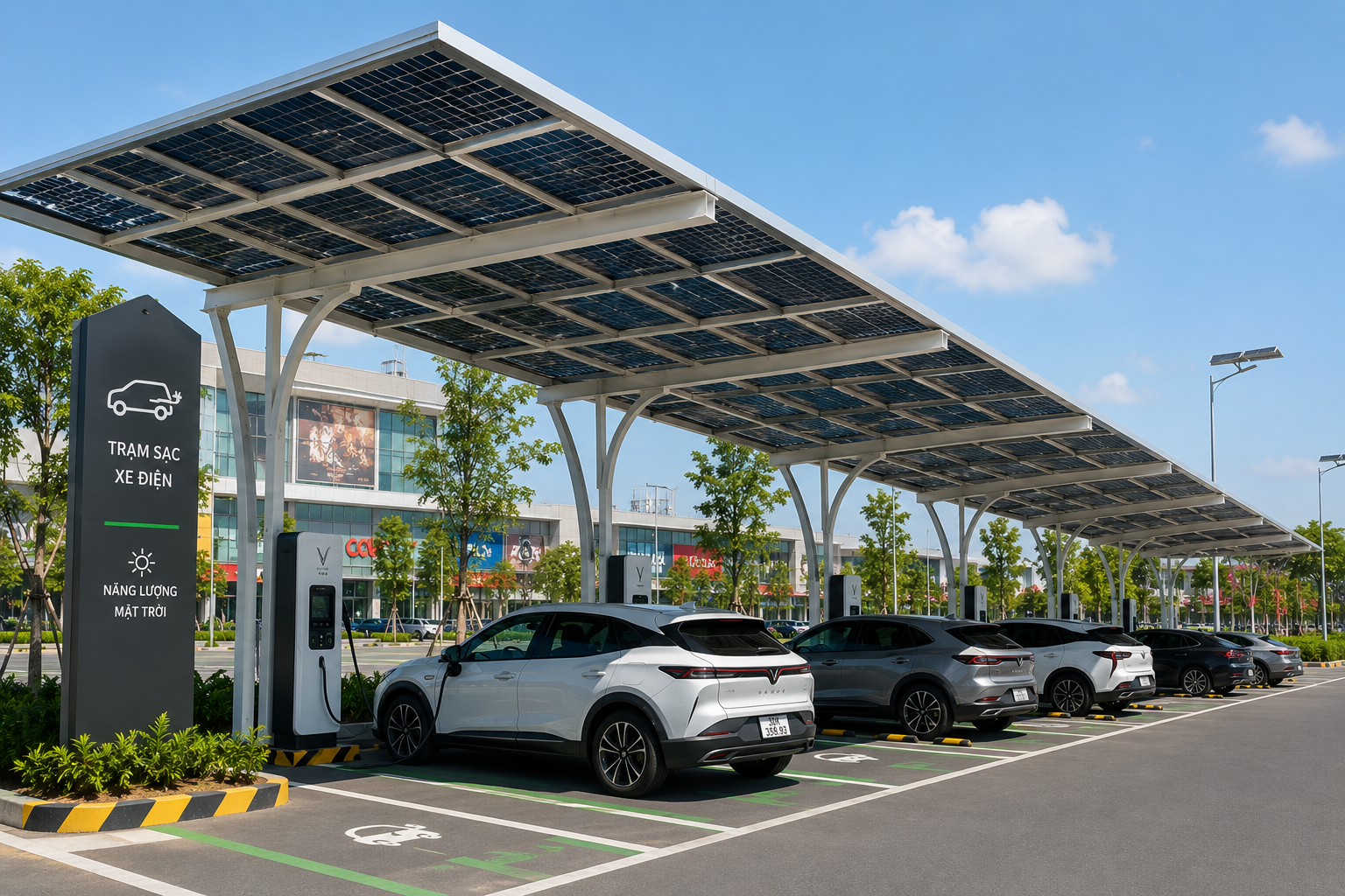 Mái Canopy Tích Hợp Năng Lượng Mặt Trời