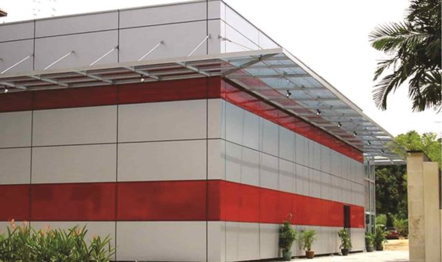mái canopy khung thép nhà xưởng