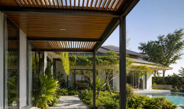 mái canopy sân vườn